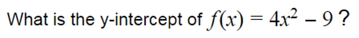 <p>What is the y-intercept of:</p>