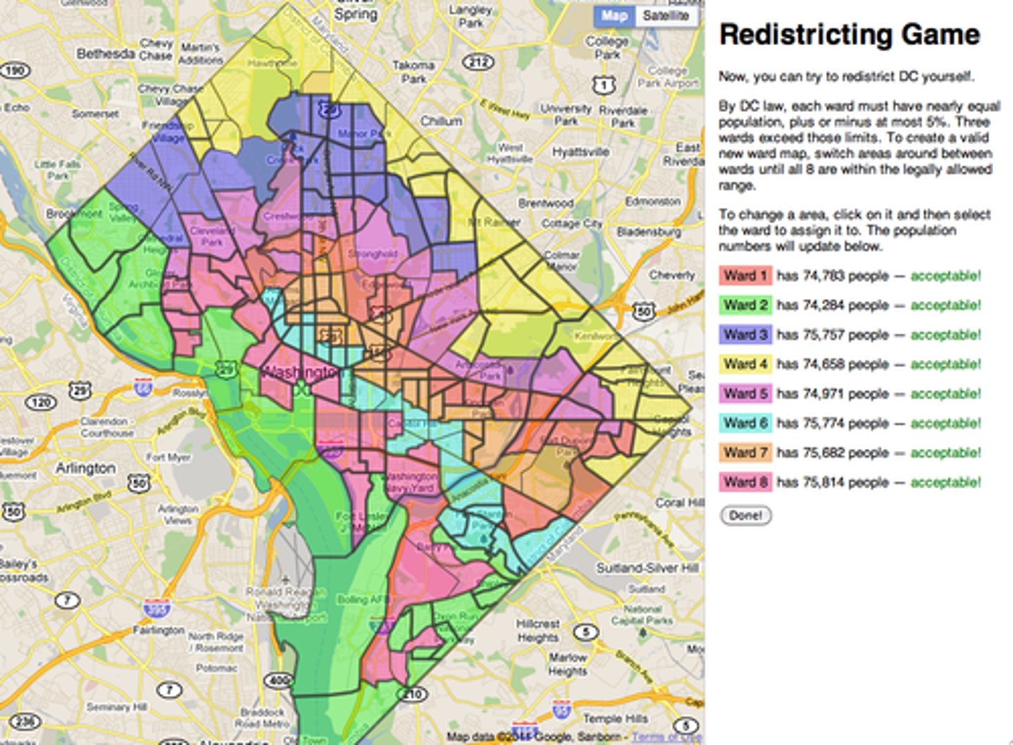 <p>A state redraws district lines to pack opposing party voters into one district</p>