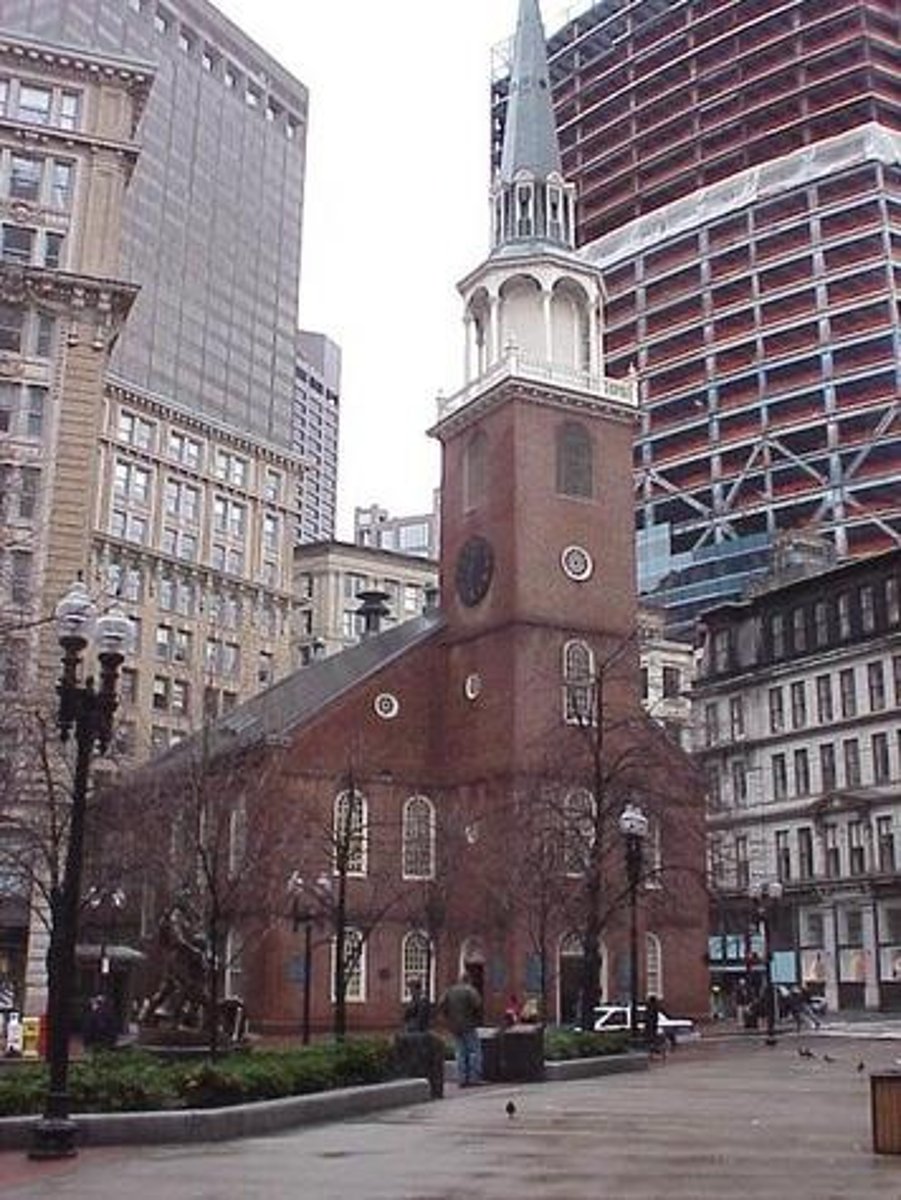 <p>Old South Meeting House, Boston</p><p>The town meetings held by colonists in buildings such as this one were important because they demonstrated a form of -</p>