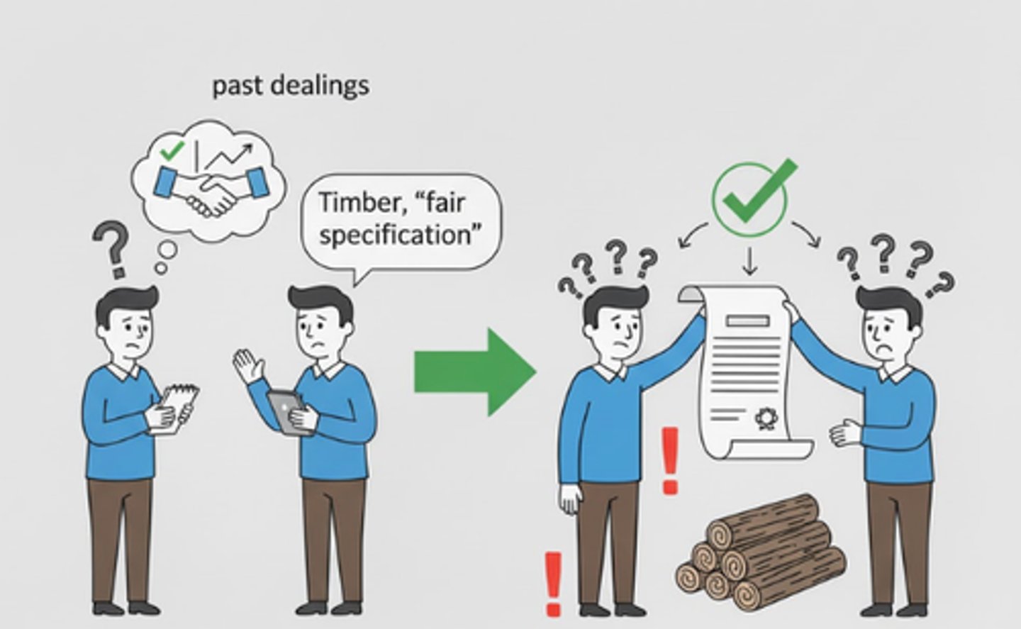 <p>Chapter: Certainty of Terms (Doubt Around the Application of the Certainty Requirement)</p><p>Facts: Parties with past dealings agreed to sale of timber "of fair specification"</p><p>Principle: A contract will be upheld as valid even if some terms, like price, are not fixed, provided the agreement is definite enough and the court can reasonably interpret the terms to preserve the parties' commercial bargain.</p>