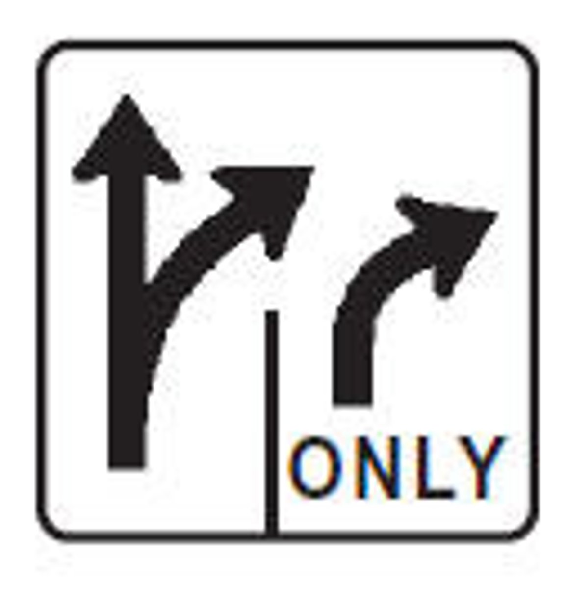 <p>right lane turn only</p>
