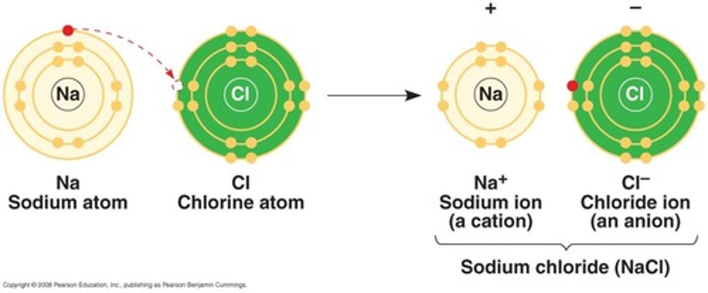 <p>Formed when the electronegativity difference is so large that it pulls electrons from the outer shell.</p>