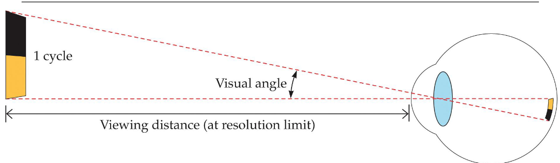 <p>Basically calculating the size of an image on the retina based on the angle (size v distance)</p>