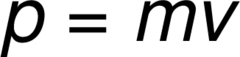 <p></p><p>the product of an object's mass and velocity. It is represented by the letter "P," in the equation: P = mv, and its SI unit is kg/m/s. Its direction is always the same as the velocity of the object. For a car at 30 m/s: 45,000 kg/m/s</p>