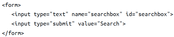<ul><li><p>The HTML tag that defines a form that can be used to gather data</p></li><li><p>Each form can contain a number of form controls (components of the form), such as a textbox and submit button as shown in the image</p></li></ul><p></p>