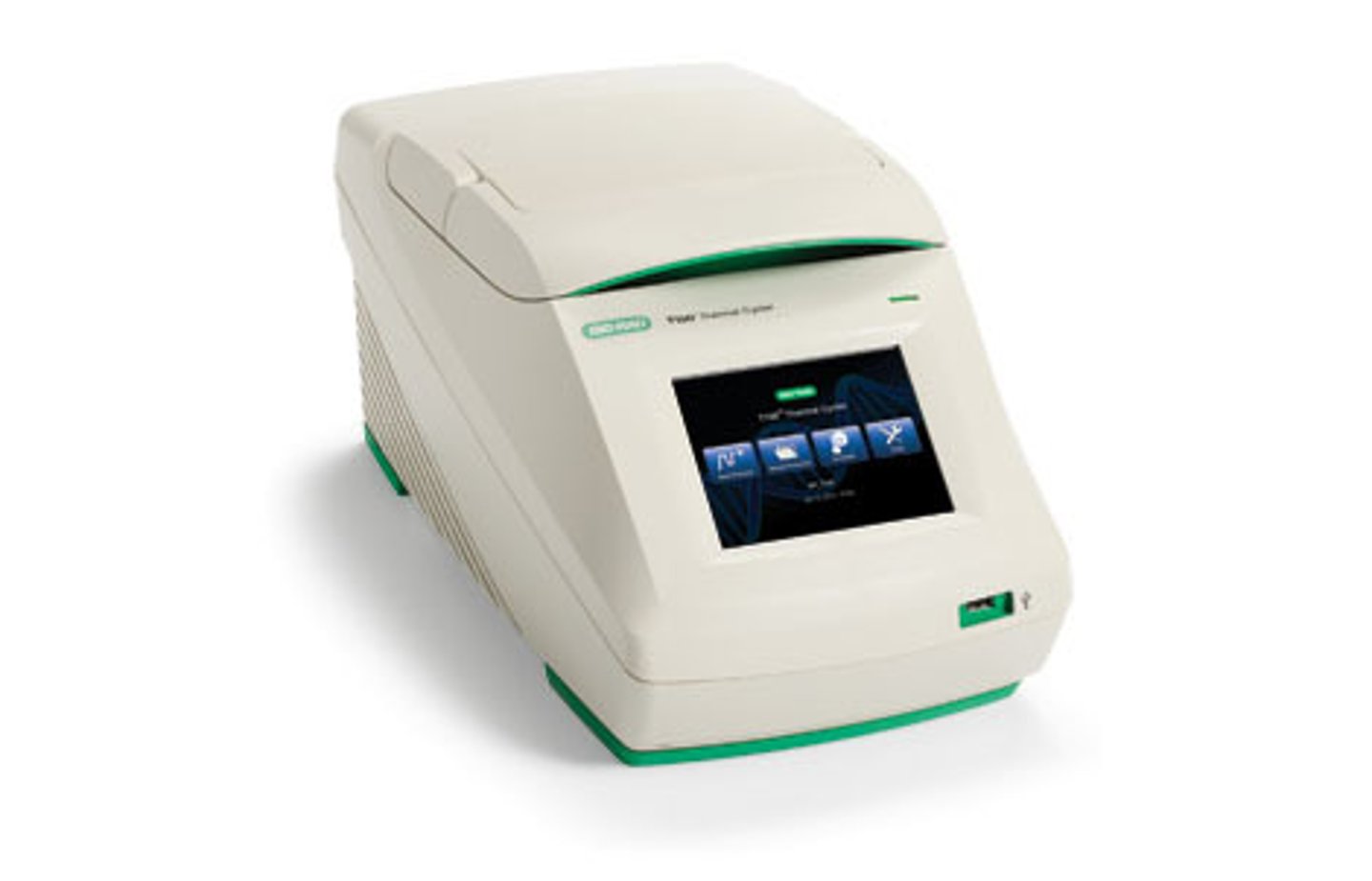 <p>An instrument that automatically cycles through different temperatures used to complete PCR reactions</p>