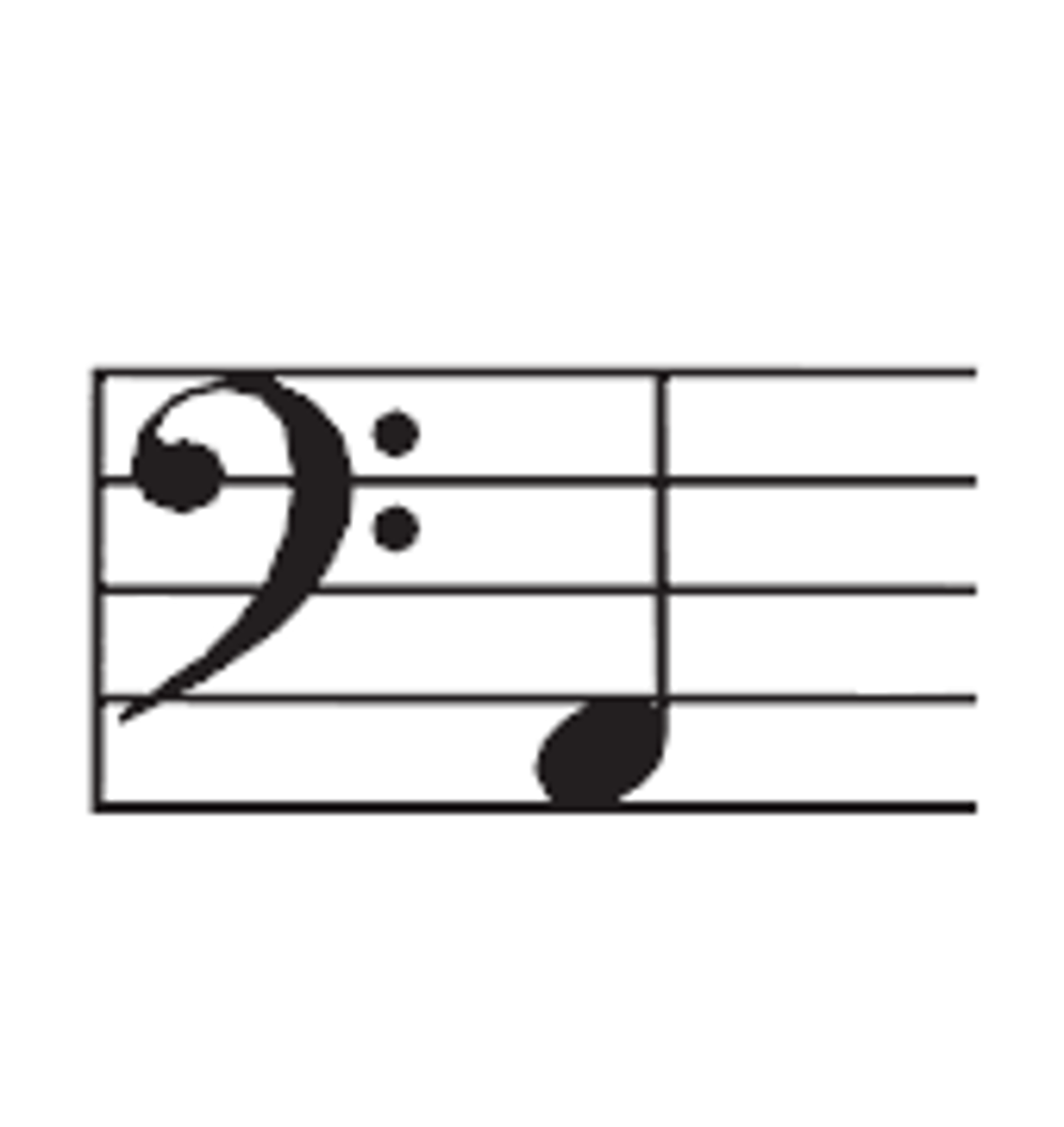 <p>Bass clef for the lower range of notes.</p>