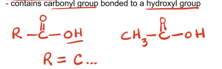 <p>Carbonyl group bonded to a hydroxyl group</p>