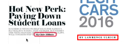 <p>Small line that describes author credits</p>
