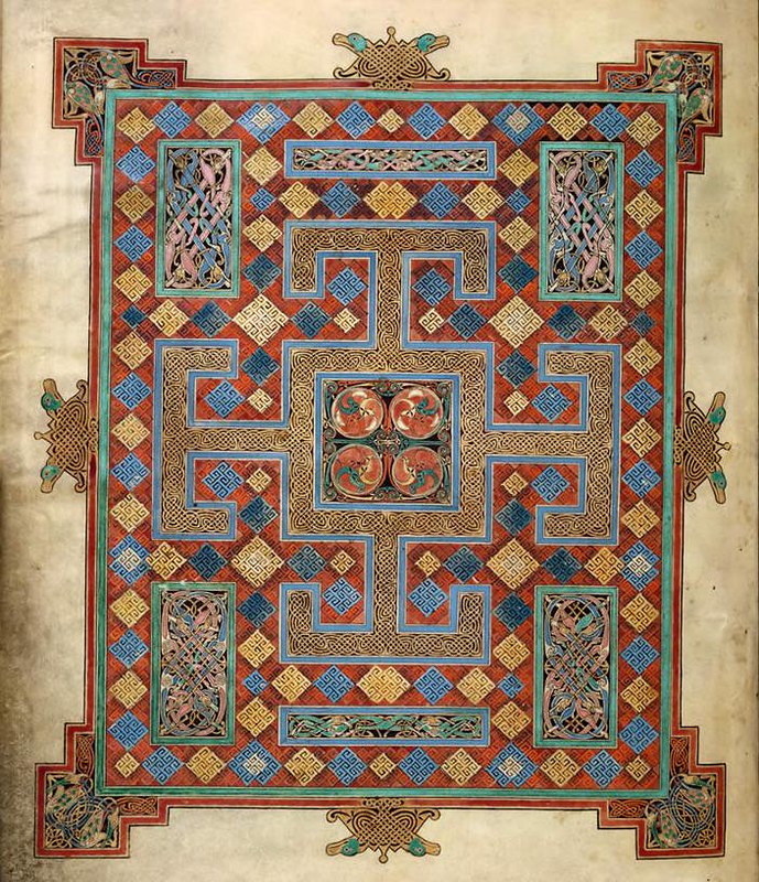 <p>Lindisfarne Gospels</p>