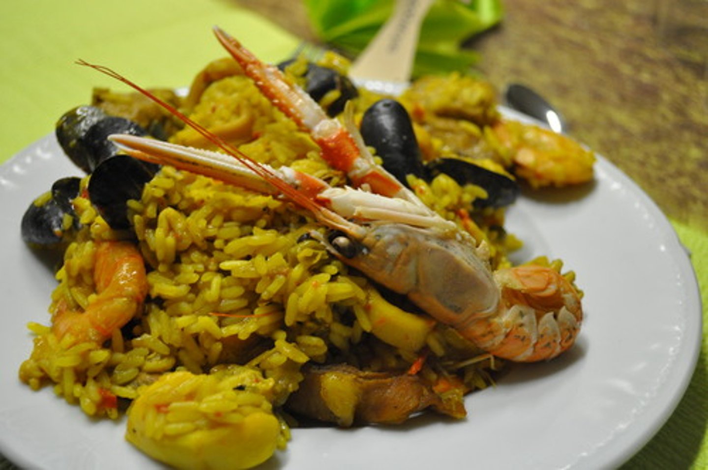 <p>paella (rice dish from Spain)</p>