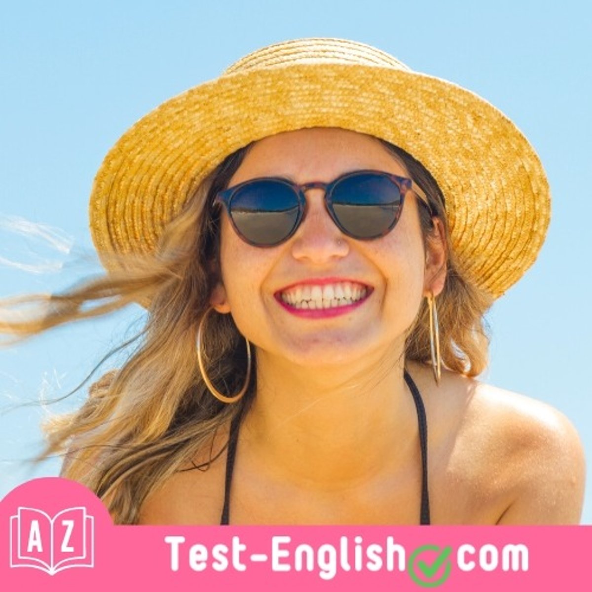 <p>I wear a _____ on sunny days.</p>