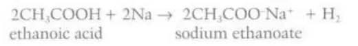 <p>They form a metal salt and hydrogen</p>