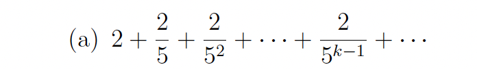 <p><em>In each part, find exact values for the first three partial sums, find a closed form for the nth</em></p><p class="p1"><em>partial sum, and determine whether the series converges by calculating the limit of the nth</em></p><p class="p1"><em>partial sum. If the series converges, then state its sum.</em></p>