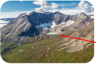 * Glacial Abrasion + Rock Fracturing erosional landform
* Bowl-shaped isolated lake in mountain
* Formed as glacier retreats in a cirque