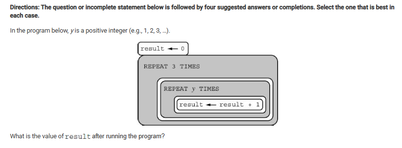 <p><strong>A</strong></p><p><em>y</em> + 3</p><p><strong>B</strong></p><p>3<em>y</em></p><p><strong>C</strong></p><p><strong>D</strong></p><p></p>