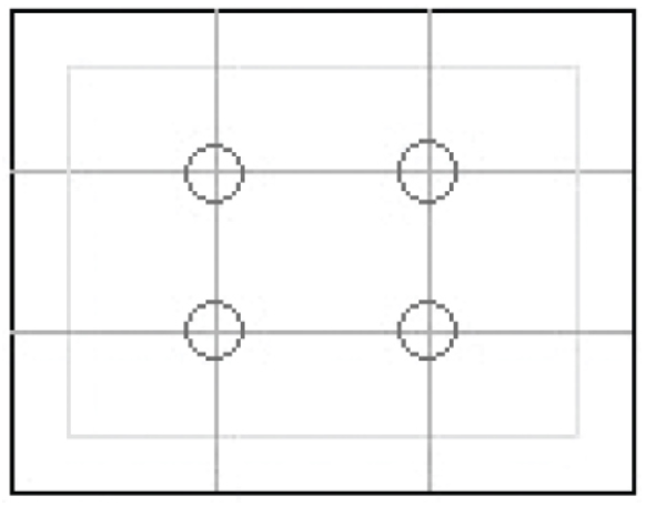 <p>The guideline is used to compose and crop photographs but also works for maps. Place important items at the intersections of lines dividing the page into thirds. </p>