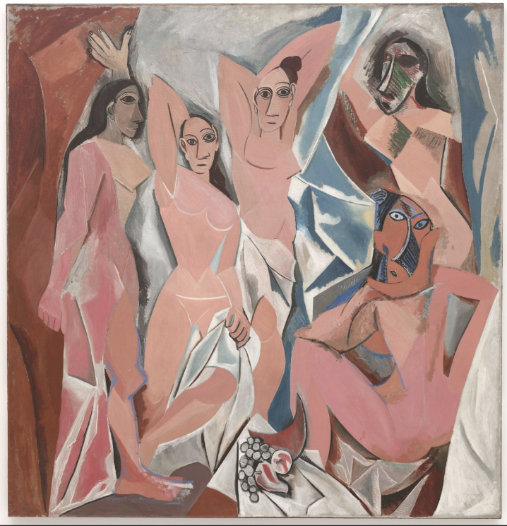 <p>Picasso, Les Demoiselles d’Avignon, oil on canvas, MOMA</p>