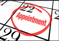 <p>appointment; date</p>