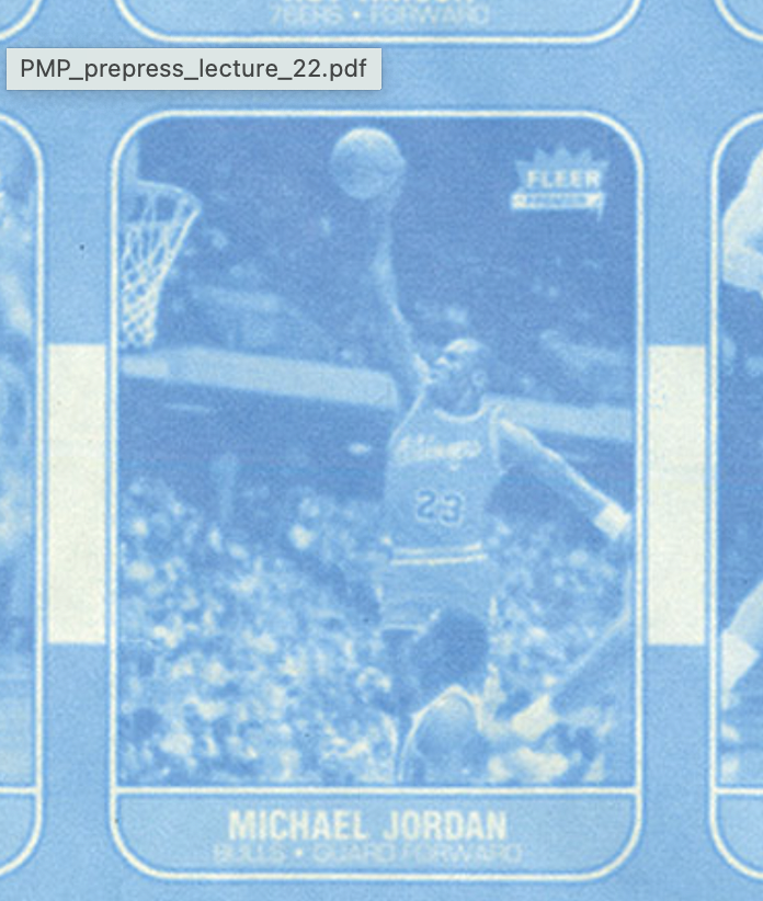 <p>prepress photographic proof made from stripped negative where all colors show as blue images on white paper - ‘blueline’ is a generic term for proofs made from a variety of materials having identical purposes and similar appearances</p>