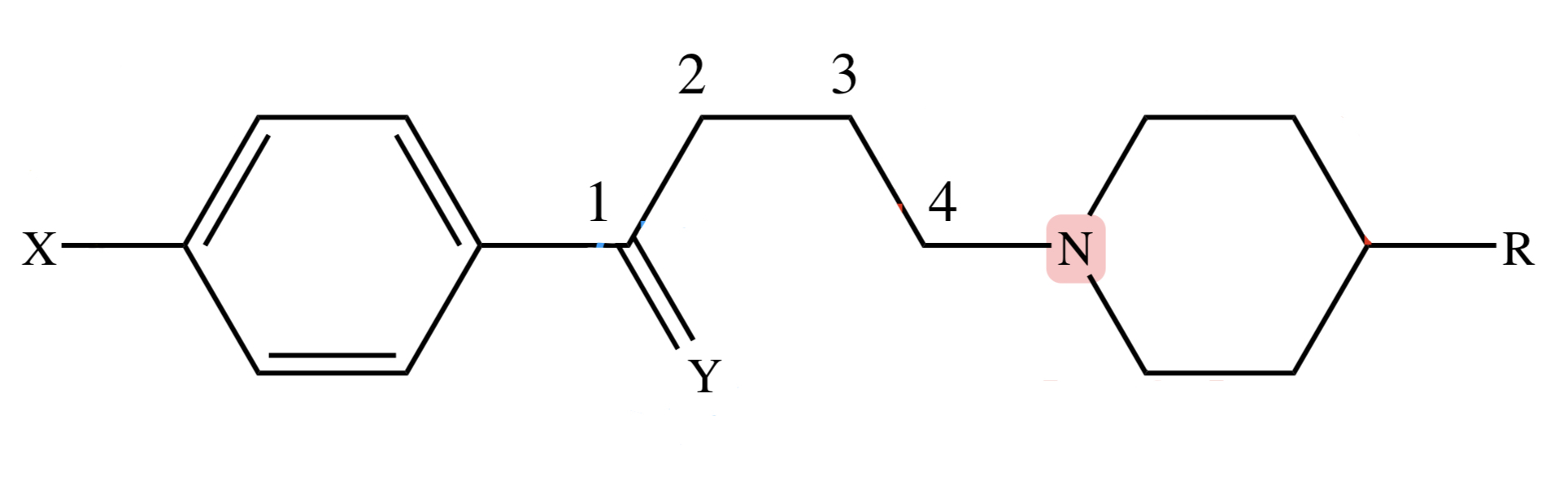 <p>BUTYROPHENONES: C4 Tertiary Amino (C4 3* N) of the skeleton</p>