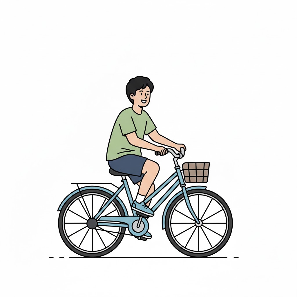 <p>pilotar uma bicicleta</p>