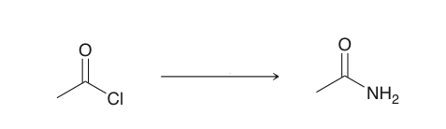 <p>acid chloride to amide</p>