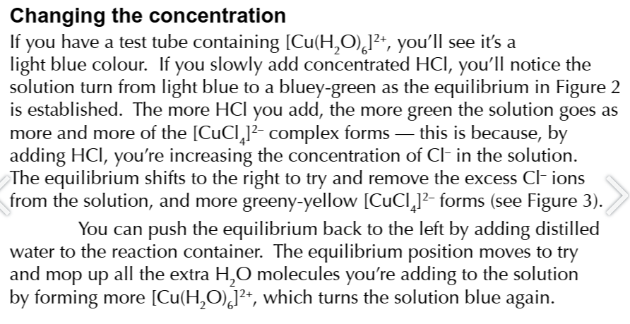 <p>changing the concentration</p>