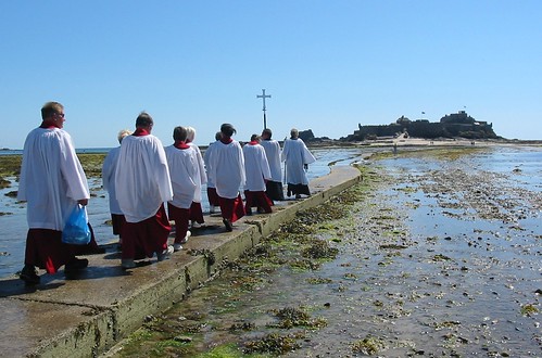 a journey, especially a long one, made to some sacred place as an act of religious devotion