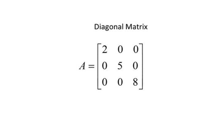 <p>a square matrix whose entries not on the main diagonal are all zero</p>