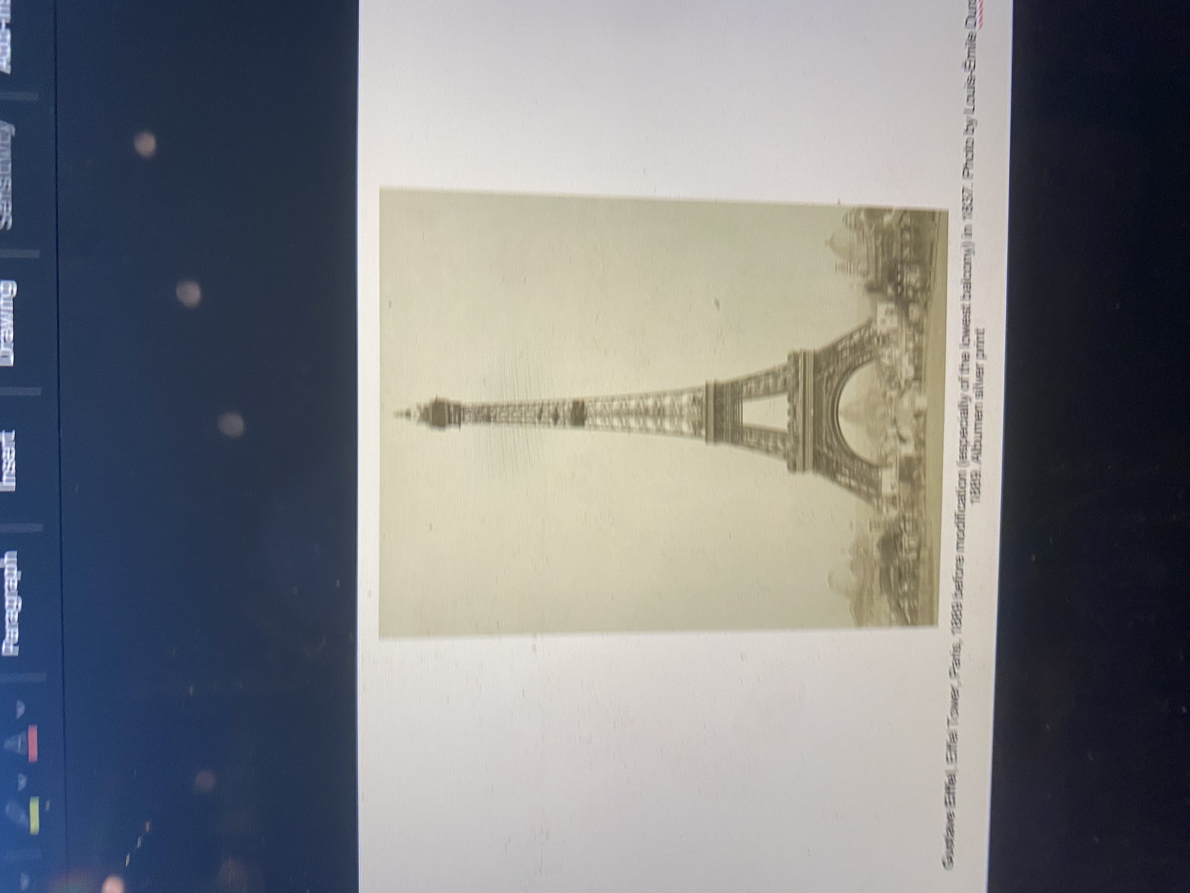 <p><span><strong>Gustave Eiffel</strong>, Eiffel Tower, Paris, 1889 before modification (especially of the lowest balcony) in 1837. Photo by Louis-Émile Durandelle, 1889. Albumen silver print</span></p>