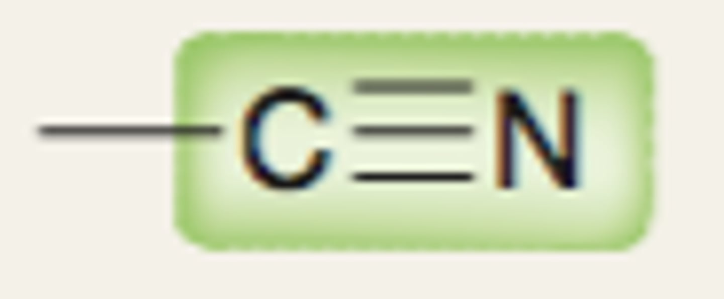 <p>C triple bond N</p>