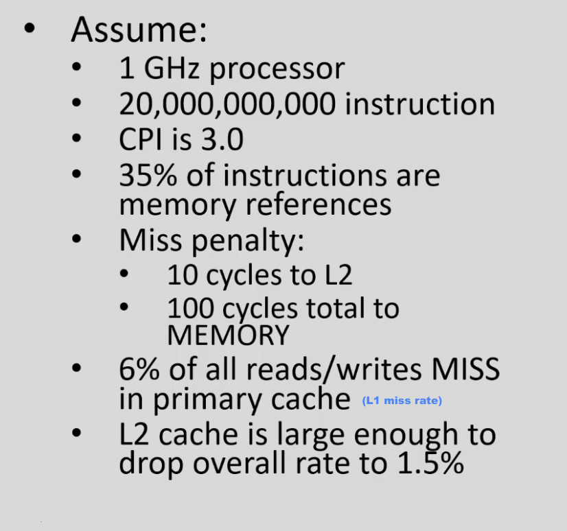 <p>Without L2 — calculate CPU time</p>