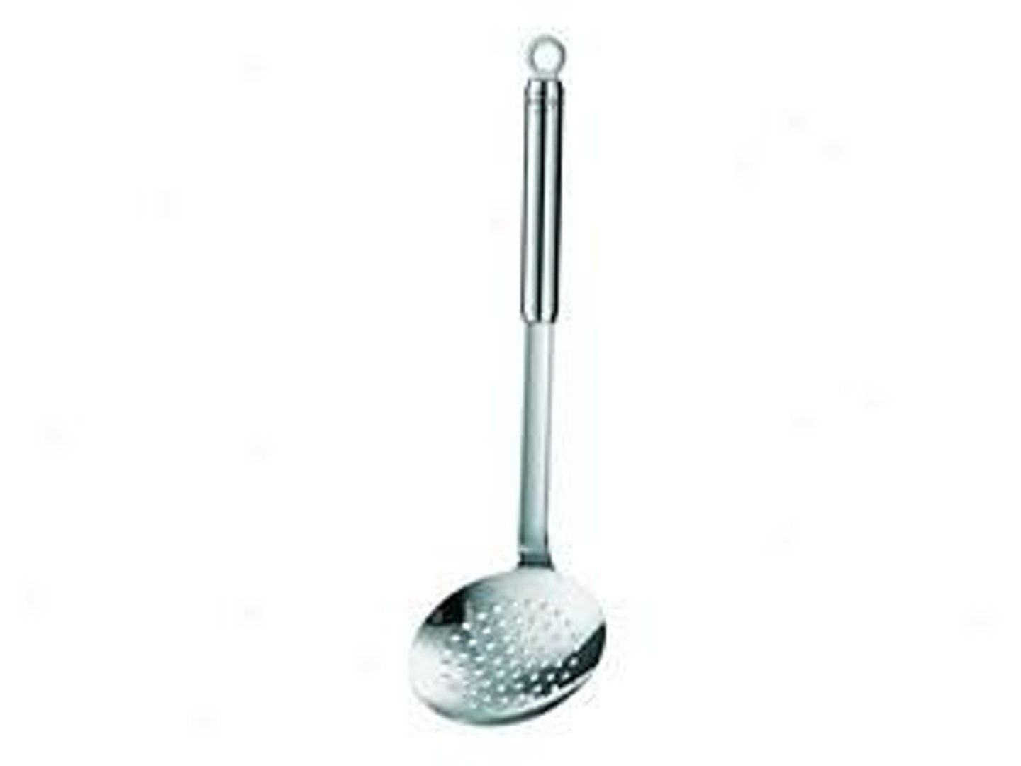 <p>A small tool with a larger round, flat head with holes. Use it to remove foam from stock or soup and remove solid ingredients from liquids.</p>