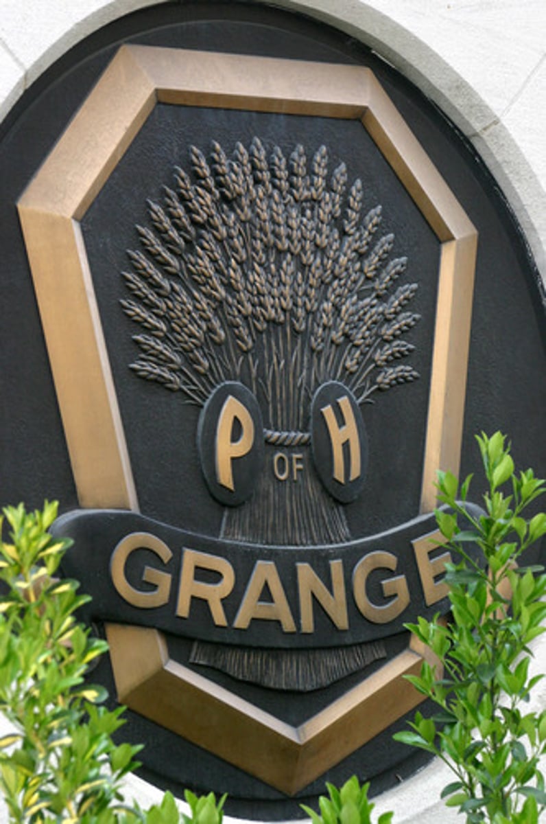 <p>Organized by Oliver H. Kelley primarily as a social and educational organization for farmers and their families. By the 1870s however, the Grange organized economic ventures and took political action to defend members against the middlemen, trusts, and railroads.</p>