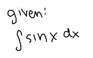 <p>The integral of sin(x)</p><p>(note: this is the same as sin(u))</p>