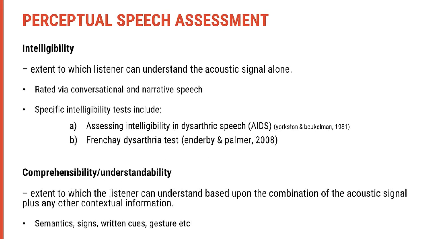 <p><span data-name="mag" data-type="emoji">🔍</span><span><strong>&nbsp;Beyond Speech Output Alone</strong></span></p><p>In connected speech, we assess more than just how speech <span><em>sounds</em></span>. We're also looking at <span><strong>how the person communicates</strong></span>using all available strategies.</p><p>&nbsp;</p><p><span data-name="jigsaw" data-type="emoji">🧩</span><span><strong>&nbsp;Key Components of Connected Speech Assessment</strong></span></p><ul><li><p><span><strong>Verbal Output:</strong></span></p><ul><li><p><span><strong>Articulation clarity</strong></span></p></li><li><p><span><strong>Intelligibility</strong>&nbsp;in natural flow</span></p></li><li><p><span><strong>Prosody</strong>&nbsp;(intonation, pitch, rhythm, rate)</span></p></li><li><p><span><strong>Pause patterns</strong>&nbsp;and fluency</span></p></li></ul></li><li><p><span><strong>Multimodal Communication:</strong></span></p><ul><li><p><span><strong>Facial expressions</strong></span></p></li><li><p><span><strong>Gestures</strong></span></p></li><li><p><span><strong>Body language and posture</strong></span></p></li><li><p><span><strong>Pointing, drawing, writing</strong></span></p></li><li><p><span><strong>Use of visual aids or augmentative tools</strong></span></p></li></ul></li><li><p><span><strong>Message Effectiveness:</strong></span></p><ul><li><p><span>Does the person&nbsp;<strong>successfully convey ideas</strong>?</span></p></li><li><p><span>Are they&nbsp;<strong>understood despite speech impairment</strong>?</span></p></li></ul></li></ul><p>&nbsp;</p><p><span data-name="film_projector" data-type="emoji">📽</span><span><strong>&nbsp;Why Recording Helps</strong></span></p><ul><li><p><span>With&nbsp;<strong>permission</strong>, recordings allow for:</span></p><ul><li><p><span><strong>Later analysis</strong>&nbsp;of speech and non-verbal cues</span></p></li><li><p><span>Review by&nbsp;<strong>team members</strong>&nbsp;(SLT, OT, family)</span></p></li><li><p><span>Capturing&nbsp;<strong>spontaneous compensatory behaviours</strong></span></p></li></ul></li></ul><p>&nbsp;</p><p><span data-name="bulb" data-type="emoji">💡</span><span><strong>&nbsp;Example: A Person with Low Intelligibility but High Understandability</strong></span></p><p>A client may:</p><ul><li><p><span>Have&nbsp;<strong>slurred or imprecise articulation</strong>, making individual words hard to catch</span></p></li><li><p><span>But still be&nbsp;<strong>understood</strong>&nbsp;due to&nbsp;<strong>strong gestures</strong>,&nbsp;<strong>facial cues</strong>, and&nbsp;<strong>structured topic delivery</strong></span></p></li><li><p><span>Demonstrate effective&nbsp;<strong>message formatting</strong>, even with reduced verbal clarity</span></p></li></ul><p>&nbsp;</p>