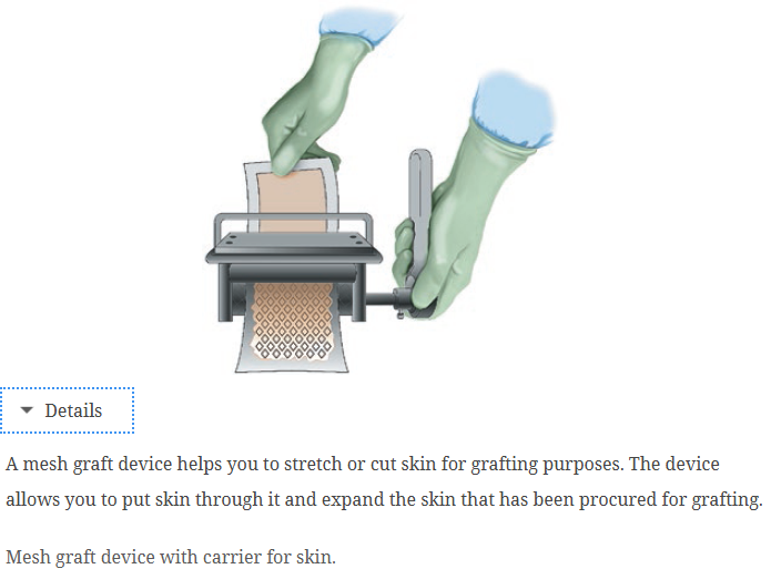 <p>c) To expand the size of a skin graft</p>