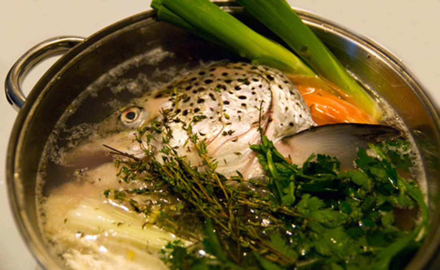 <p>Very similar to fish stock, this is highly flavored stock made with fish bones</p>