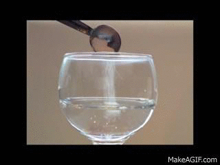 <p>Something that <u>will dissolve</u> in water (ex. sugar or salt).</p>