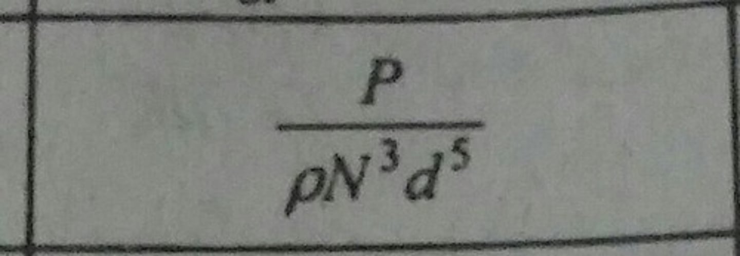<p>Relates resistance forces to inertia forces in agitators. Known also as Newton Number.</p>