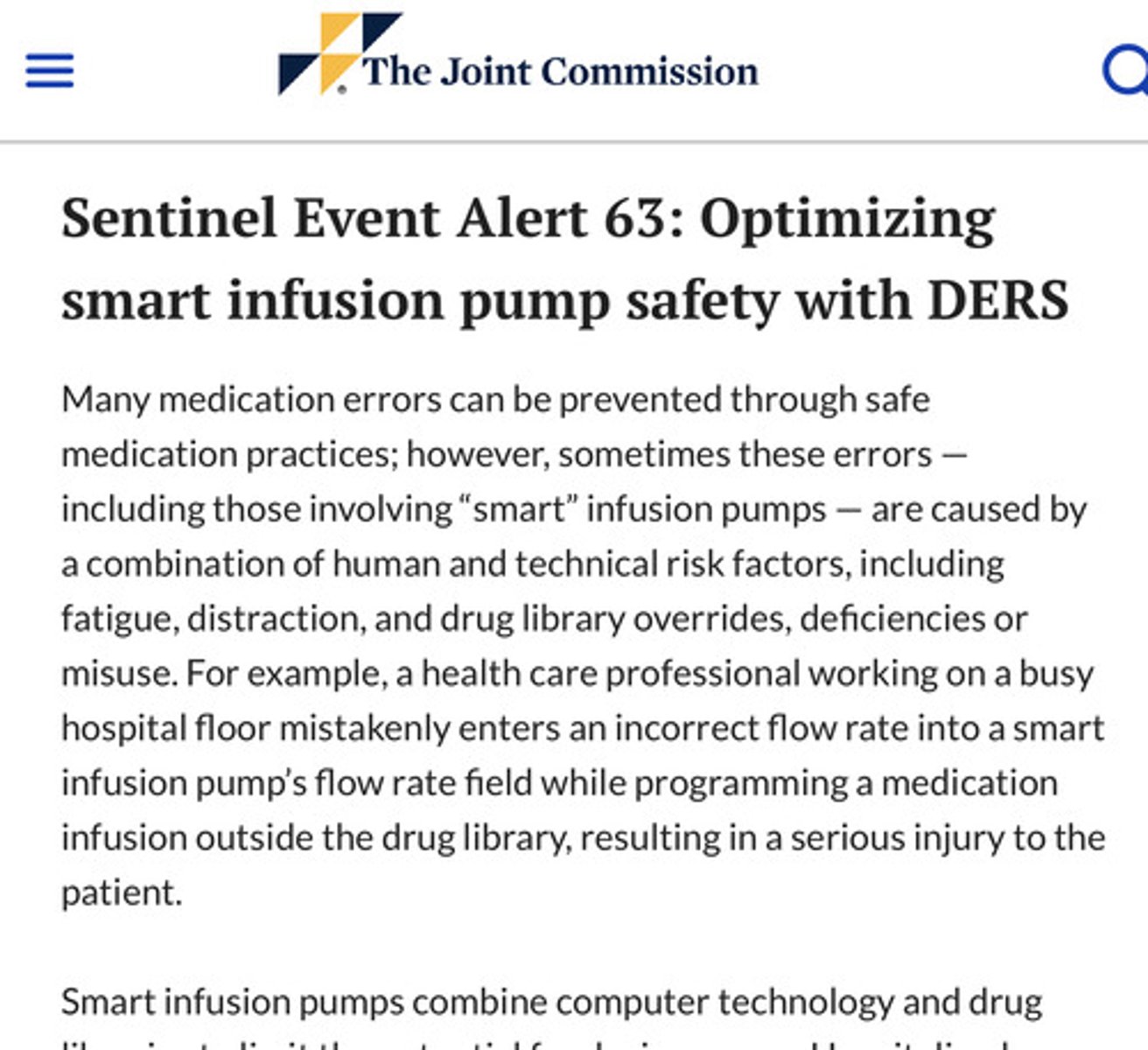 <p>A notification that defines processes and identifies measures that can be used to prevent errors and improve outcomes</p>