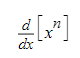 <p>Derivative of x^n</p>