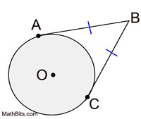 <p>Tangent segments to a circle from the same external point are congruent.</p>