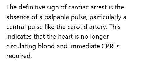 <p>A. Not having a pulse</p>