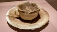 <p>Meret Opeenheim, <span><em>Object, fur covered saucer and spoon</em></span></p>