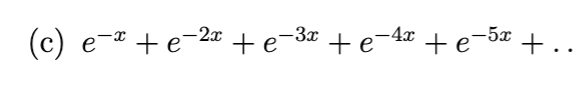 <p>find all values of x for which the series converges, and find the sum of the series for those values of x </p>