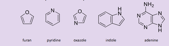 <ul><li><p>The properties of each one will depend on ring size and the number of heteroatoms </p></li></ul><p></p>