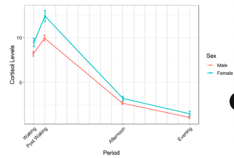 <p>continuous, pulsatile, circadian release; peaks at post-waking; lowest in the evening</p>