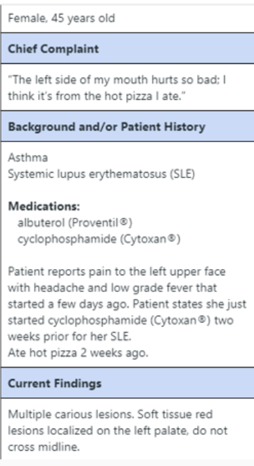 <p>What is the most likely causative agent?</p>